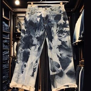 Vintage LEE Riders Sanforized Mens Denim Bleached Blue Jeans Size 38 X 27 USA